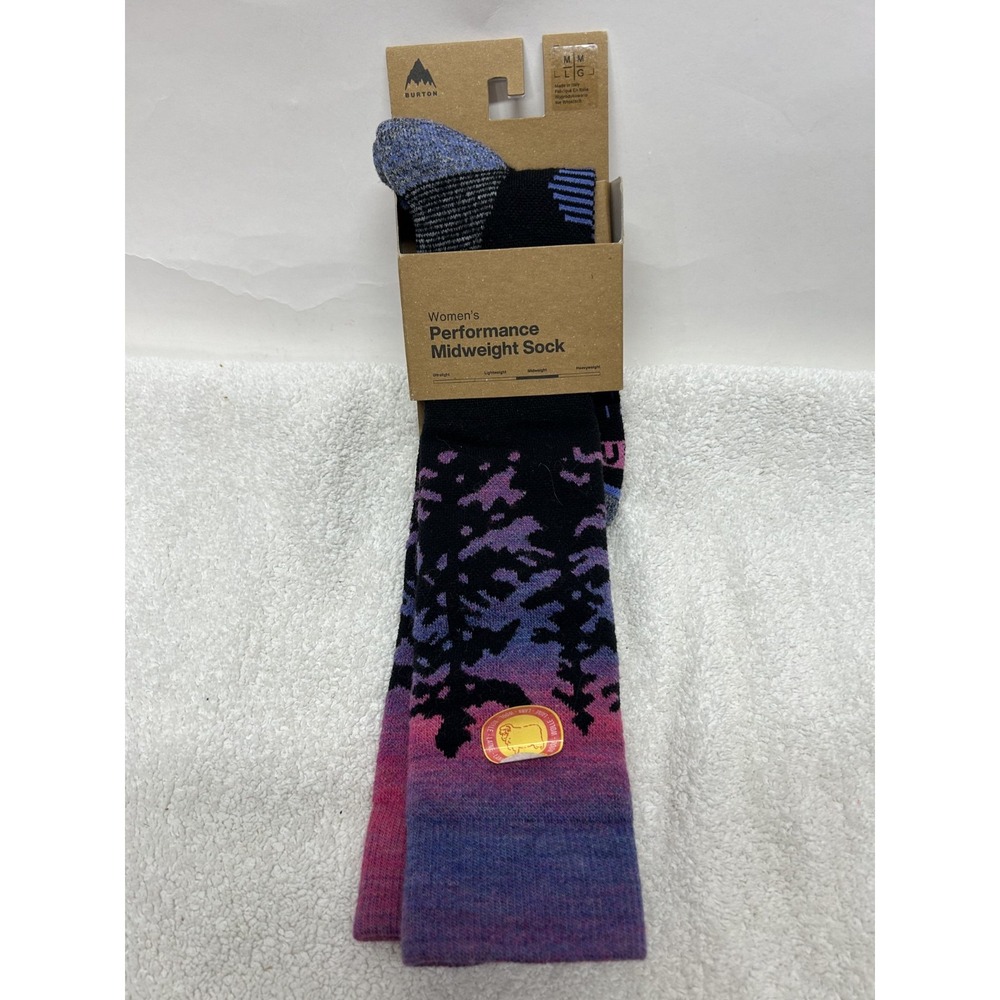 Burton Womens Size M/L Blue Sunrise Performance Midweight Wool Blend Socks